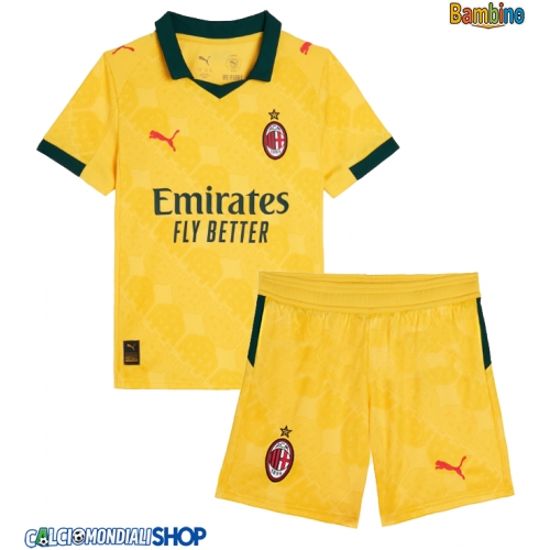 Maglie da calcio AC Milan Terza Maglia Bambino 2025-26 Manica Corta + Pantaloni corti)